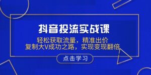 （13954期）抖音投流实战课，轻松获取流量，精准出价，复制大V成功之路，实现变现翻倍-网创资源