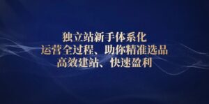 （13914期）独立站新手体系化 运营全过程，助你精准选品、高效建站、快速盈利-网创资源