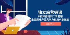 （13902期）独立站营销课，从框架搭建到二次营销，全面提升产品竞争力和用户忠诚度-网创资源