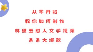 （13822期）从零开始，教你如何制作林黛玉怼人文学视频！条条大爆款！-网创资源