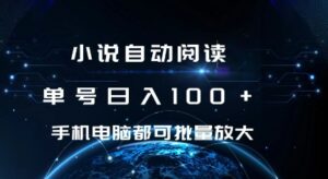 小说自动阅读 单号日入100+ 手机电脑都可 批量放大操作【揭秘】-网创资源