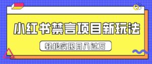 小红书禁言项目新玩法，推广新思路大大提升出单率，轻松实现月入过W-网创资源