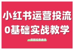 小红书运营投流，小红书广告投放从0到1的实战课，学完即可开始投放-网创资源