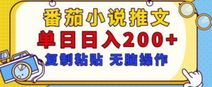 【揭秘】番茄小说推文，复制粘贴，单日日入200+，无脑操作(附详细教程)-网创资源