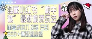 最新小红书截流玩法 独家截中截 单号成本几块钱 日引500+CY粉JZ粉-网创资源