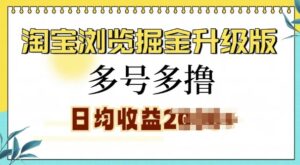 淘宝浏览掘金升级版，日入多张，多号多撸，小白也能玩转-网创资源