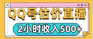 QQ号估价直播项目，2小时收入多张，小白也能无脑操作-网创资源