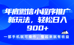 （13761期）24年底微信小程序推广最新玩法，轻松日入900+-网创资源