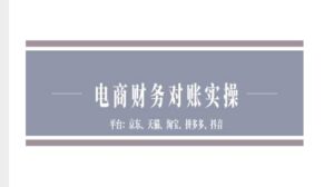 电商财务对账实操-京东天猫淘宝拼多多抖音电商财务对账-网创资源