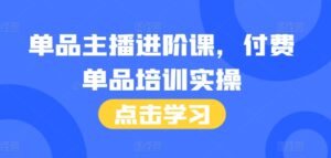 单品主播进阶课，付费单品培训实操，46节完整+话术本-网创资源