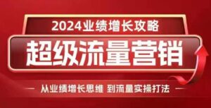 2024超级流量营销，2024业绩增长攻略，从业绩增长思维到流量实操打法-网创资源