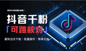 （13704期）抖音跳核对涨千粉，每天5分钟多赚100元，可批量操作，简单无脑有手就行-网创资源