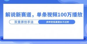 名人解说新玩法，一条作品爆100万流量，利用AI条条原创-网创资源
