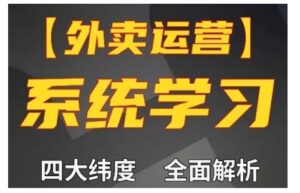 外卖运营高阶课，四大维度，全面解析，新手小白也能快速上手，单量轻松翻倍-网创资源
