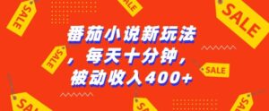 番茄小说新玩法，利用现有AI工具无脑操作，每天十分钟被动收益4张【揭秘】-网创资源