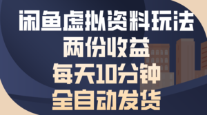 （13582期）闲鱼虚拟资料玩法，两份收益，每天10分钟，全自动发货-网创资源