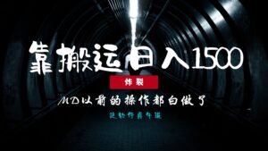 （13568期）炸裂！0基础搬运也能批量日赚1500+，以前的操作都白做了！-网创资源