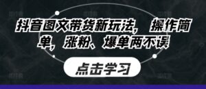 抖音图文带货新玩法， 操作简单，涨粉、爆单两不误-网创资源