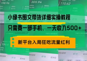 （13509期）小绿书图文带货详细实操教程，只需要一部手机，一天收入500+，轻松变现-网创资源