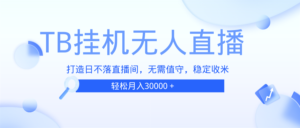 （13505期）TB无人直播，打造日不落直播间，无需真人出镜，无需值守，打造日不落直…-网创资源