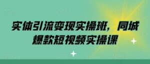 实体引流变现实操班，同城爆款短视频实操课-网创资源