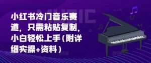 小红书冷门音乐赛道，只需粘贴复制，小白轻松上手(附详细实操+资料)-网创资源