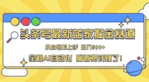 头条小众赛道，AI一键生成，复制粘贴，小白也能日入三位数-网创资源