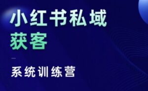 小红书私域获客系统训练营，只讲干货、讲人性、将底层逻辑，维度没有废话-网创资源