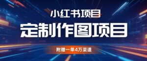 小红书私人定制图项目，附赠一单4W渠道【揭秘】-网创资源