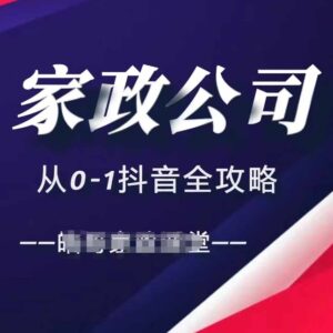 家政公司从0-1抖音全攻略，教你从短视频+直播全方位进行抖音引流-网创资源