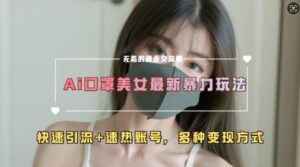 AI美女新玩法，超大流量+快速引流+速热账号-网创资源