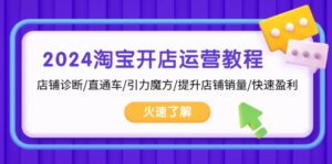 （13300期）2024淘宝开店运营教程：店铺诊断/直通车/引力魔方/提升店铺销量/快速盈利-网创资源