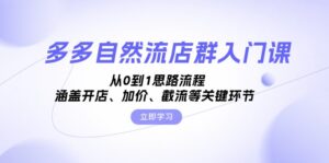 （13279期）多多自然流店群入门课，从0到1思路流程，涵盖开店、加价、截流等关键环节-网创资源