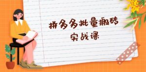（13265期）拼多多批量搬砖实战课，全自动剪辑发布，黑科技新技术与爆款选品策略-网创资源