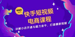 （13250期）快手短视频电商课程，详解小店开通与磁力金牛，打造爆款视频-网创资源
