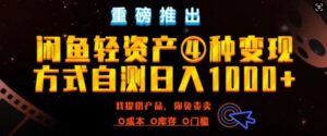 闲鱼轻资产风口四大蓝海项目实操手册，0投资0成本，月入过万，新手可做无需囤货-网创资源