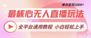 （13221期）最核心无人直播玩法，全平台通用教程，单日变现2000+-网创资源
