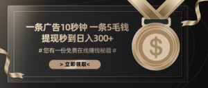 （13214期）一条广告十秒钟 一条五毛钱 日入300+ 小白也能上手-网创资源