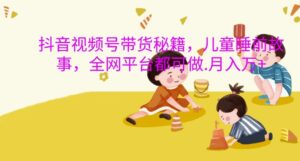 抖音视频号带货秘籍，儿童睡前故事，全网平台都可做，月入过W【揭秘】-网创资源