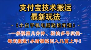 （13204期）支付宝分成技术搬运“最新玩法”（小白手机电脑轻松实操1小时） 轻松日…-网创资源