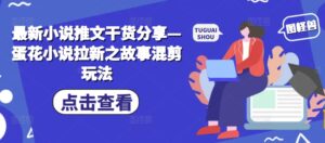 最新小说推文干货分享—蛋花小说拉新之故事混剪玩法-网创资源