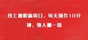 线上兼职新风口，每天操作10分钟，收入翻一番-网创资源
