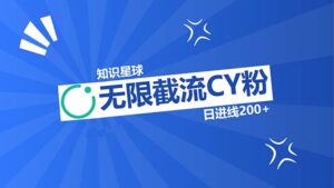 （13141期）知识星球无限截流CY粉首发玩法，精准曝光长尾持久，日进线200+-网创资源