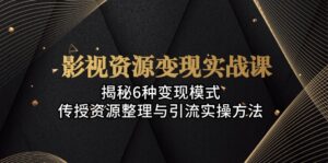 （13140期）影视资源变现实战课：揭秘6种变现模式，传授资源整理与引流实操方法-网创资源