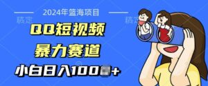 2024年蓝海项目，QQ短视频暴力赛道，小白日入几张，无脑操作，简单上手-网创资源