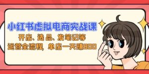 （13110期）小红书虚拟电商实战课：开店、选品、发笔记等运营全流程，单店一天赚800-网创资源