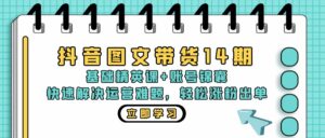 （13107期）抖音 图文带货14期：基础精英课+账号锦囊，快速解决运营难题 轻松涨粉出单-网创资源