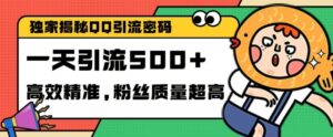 独家解密QQ里的引流密码，高效精准，实测单日加100+创业粉【揭秘】-网创资源