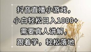 （13075期）抖音直播小游戏，小白轻松日入1000+需要真人讲解，跟着学，轻松落地-网创资源