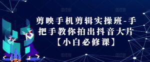 剪映手机剪辑实操班-手把手教你拍出抖音大片【小白必修课】-网创资源